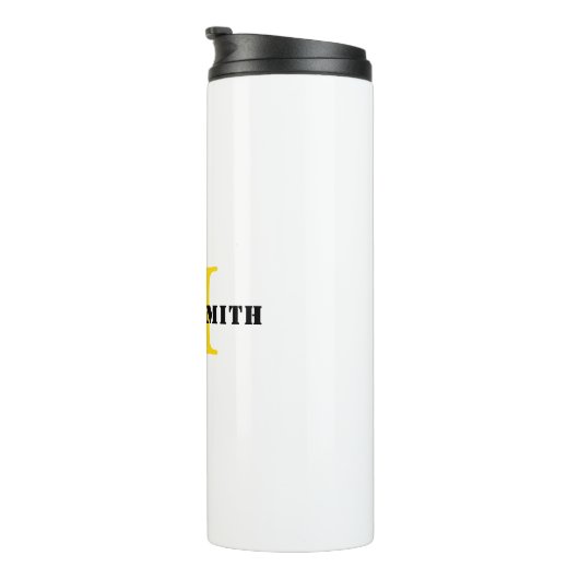 Minimalistische Monogramm Thermosbecher (Nach rechts gedreht)