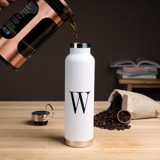 Minimalistische Monogramm Trinkflasche (Kaffee)