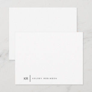 Minimalistische Monogramm-Typografie Grau Flach Mitteilungskarte