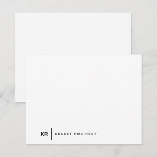 Minimalistische Monogramm Typografie Schwarz-weiß  Mitteilungskarte