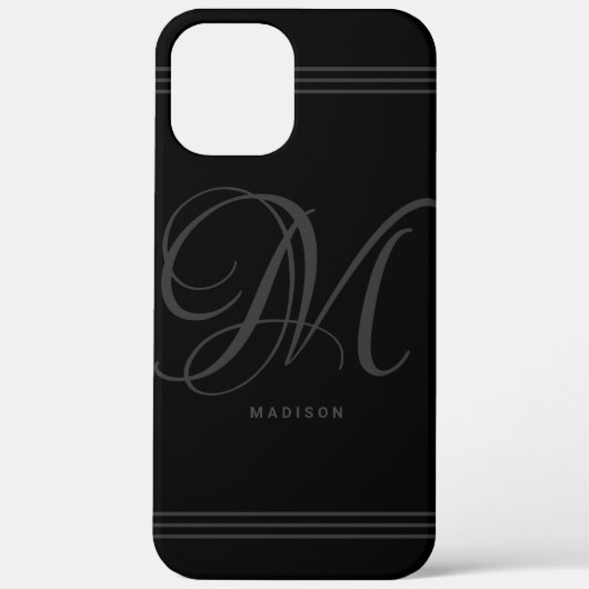 Minimalistische Monogramm und Name Case-M Case-Mate iPhone Hülle (Rückseite)