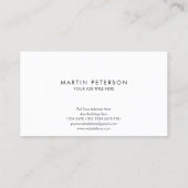 Minimalistische Monogramm | Weißer Kreis auf dunke Visitenkarte (Rückseite)