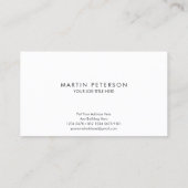 Minimalistische Monogramm | Weißer Platz auf Dunke Visitenkarte (Rückseite)