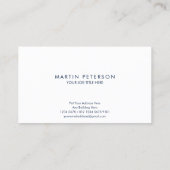 Minimalistische Monogramm | Weißer Platz auf dunke Visitenkarte (Rückseite)
