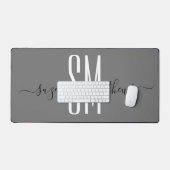 Minimalistische Monogramminitialkalligraphie Schreibtischunterlage (Tastatur & Maus)