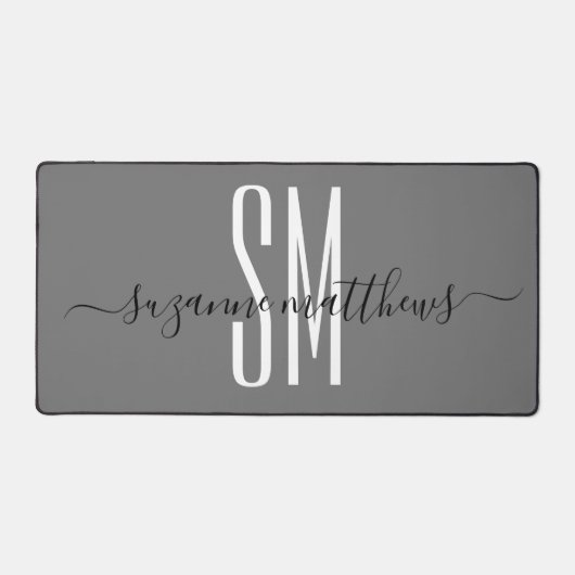 Minimalistische Monogramminitialkalligraphie Schreibtischunterlage (Vorderseite)