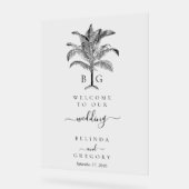 Minimalistische Monographie-Palm-Tree Acrylschild (Winkel)