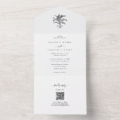 Minimalistische Monographie-Palm-Tree All In One Einladung (Innen Boden)