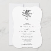 Minimalistische Monographie-Palm-Tree Einladung (Vorderseite)