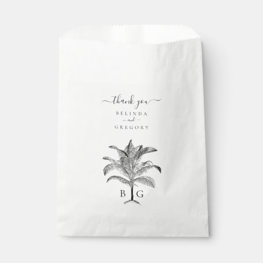 Minimalistische Monographie-Palm-Tree Geschenktütchen (Vorderseite)