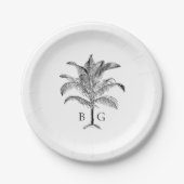 Minimalistische Monographie-Palm-Tree Pappteller (Vorderseite)
