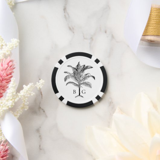 Minimalistische Monographie-Palm-Tree Pokerchips (Hochzeit)