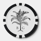 Minimalistische Monographie-Palm-Tree Pokerchips (Vorderseite)