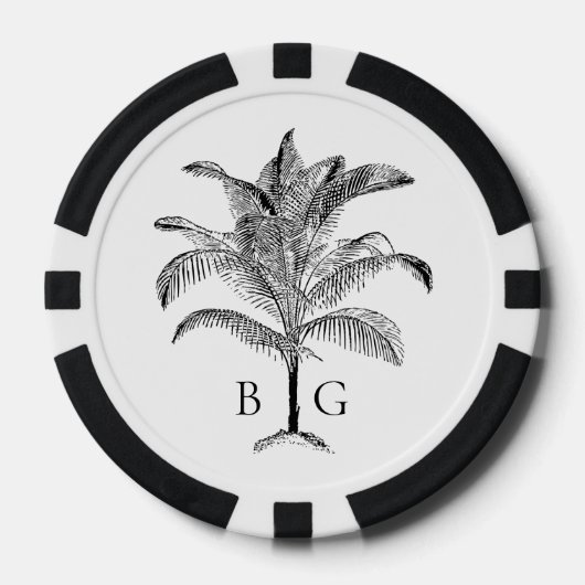 Minimalistische Monographie-Palm-Tree Pokerchips (Vorderseite)