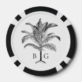 Minimalistische Monographie-Palm-Tree Pokerchips (Rückseite)