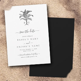 Minimalistische Monographie-Palm-Tree Save The Date