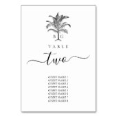 Minimalistische Monographie-Palm-Tree Tischnummer (Rückseite)