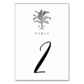 Minimalistische Monographie-Palm-Tree Tischnummer (Vorderseite)