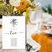 Minimalistische Monographie-Palm-Tree Tischnummer