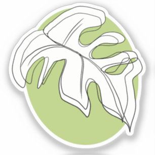 Minimalistische Monstera-Blatt-Geometrieform Aufkleber