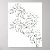 Minimalistische Monstera Handgezeichnete Geste Sch Poster (Vorne)