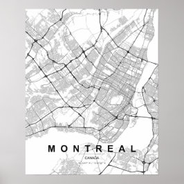 Minimalistische Montreal-Karte (Schwarz & Weiß) Poster