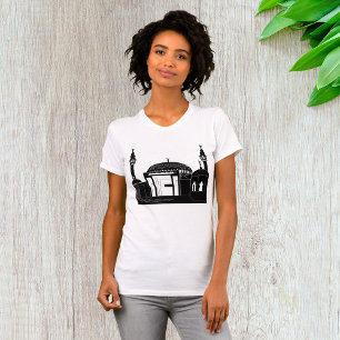 Minimalistische Moscheen-Architektur-Linienkunst T-Shirt