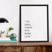 Minimalistische Motivation Kleine Dinge & Liebe Po Poster