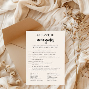 Minimalistische Movie Quotes Brautparty Game Card Einladung