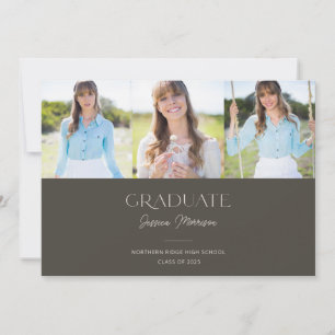 Minimalistische Multi-Foto Collage Graduation Part Einladung