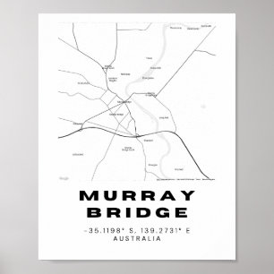 Minimalistische Murray-Bridge-Karte mit Koordinate Poster