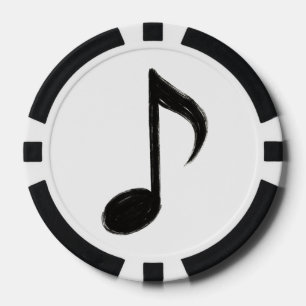 Minimalistische Musikanmerkmal - Pinselstil auf Pokerchips