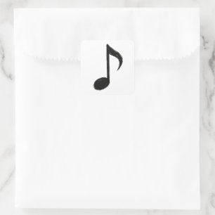 Minimalistische Musikanmerkmal - Pinselstil auf Quadratischer Aufkleber
