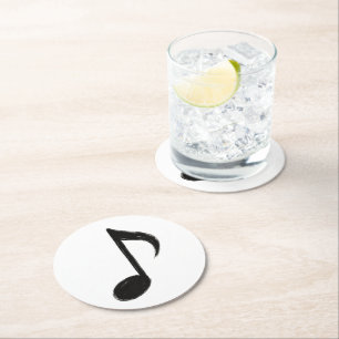 Minimalistische Musikanmerkmal - Pinselstil auf Runder Pappuntersetzer