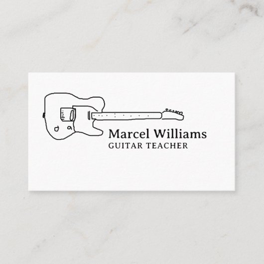 Minimalistische Musikergitarre Visitenkarte (Vorderseite)