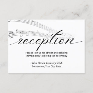 Minimalistische Musiknoten Eleganter Hochzeitstag  Begleitkarte