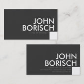 Minimalistische mutige Kontrast-graues Visitenkarte (Vorne/Hinten)