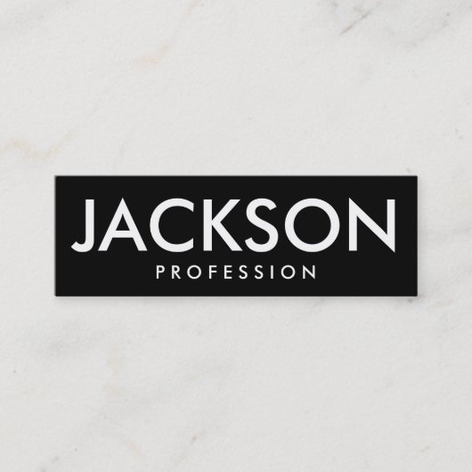 Minimalistische mutige Schwarzweiss-Geschäftskarte Mini Visitenkarte (Vorderseite)