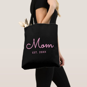 Minimalistische Mutter Etablierte Pinke Typografie Tasche