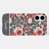 Minimalistische Mutter Geschenk Rose Blumen Name Case-Mate iPhone Hülle (Rückseite (Horizontal))