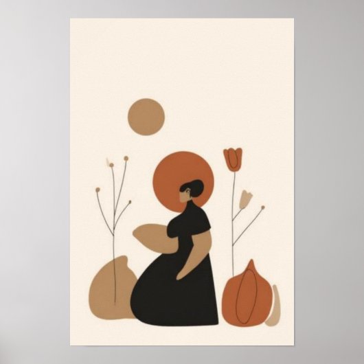 Minimalistische Mutter-Kunst an der Wand | Abstrak Poster (Vorne)