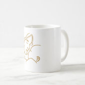 Minimalistische Mutter-und-Kind-Linienkunstgestalt Kaffeetasse (VorderseiteRechts)