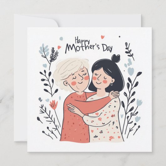 Minimalistische Muttertagskarte Feiertagskarte (Vorderseite)