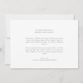 Minimalistische Nachrichtenkalligraphie Dankeschön Dankeskarte (Rückseite)