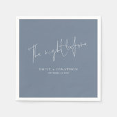 Minimalistische Nacht vor Skript Dusty Blue Serviette (Vorderseite)