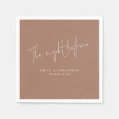 Minimalistische Nacht vor Skript weich braun Serviette (Vorderseite)