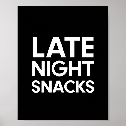 Minimalistische Nachts Snacks Hochzeitszeichen Poster (Vorne)