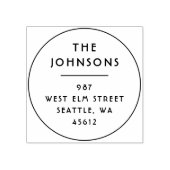Minimalistische Name und Anschrift Typografie Rund Gummistempel (Prägung)
