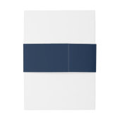 Minimalistische Namen Datum Navy-Gold-Hochzeit Einladungsbanderole (Rückseitenbeispiel)