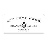 Minimalistische Namen und Datum des Hochzeitsrings Gummistempel (Prägung)